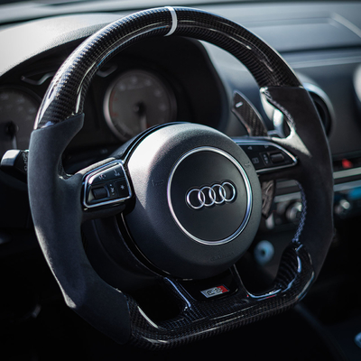 Audi Series Flat Buttom Steering Wheel Fragmented Carbon Vehicle Accessories