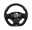 Kia Series Leather Steering Wheel Black Round Top Flat Bottom With Gloss Carbon Fiber