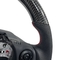 Kia Series Leather Steering Wheel Black Round Top Flat Bottom With Gloss Carbon Fiber