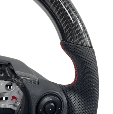 MG Series Double Stitching Car Steering Wheel With Round Top Flat Bottom