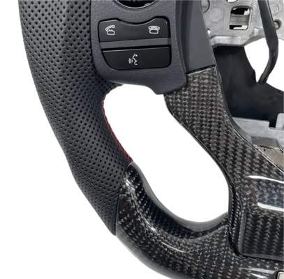 Suzuki Series Black Carbon Fiber Steering Wheel With Enhanced Grip For Heavy Duty Vehicles